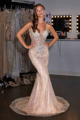 Ladivine CD658 Dazzling Fitted Plunging Sweetheart Fitted Overskirt Gown