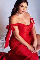Cinderella Divine CD943C Long Fitted Stretch Jersey Formal Dress Off Shoulder