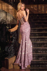 Ladivine CDS534 Beaded Off The Shoulder Mermaid Dress