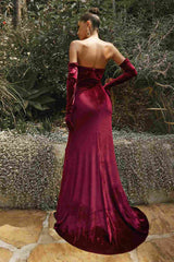 Cinderella Divine CH176 Vintage Velvet Hollywood Strapless Fitted Gown