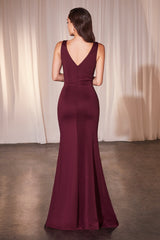 Ladivine CH377 Long Fitted Neoprene Dress