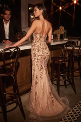 Ladivine CM382 Strapless Sequin Embellished Fitted Dress