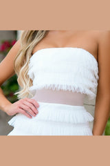 Georgia Ruffle Tulle A-Line Mesh Detail Maxi Dress (White) - treasures-4-u-2-day