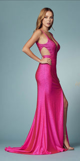 Nox Anabel E1003 Sexy Mermaid beaded Gown Plunging Neckline