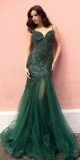 Nox Anabel F1467 Long Sweetheart Sleeveless Tulle Mermaid Gown