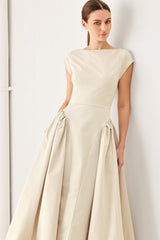 POLISHED OCCASION WOVEN MIDI DRESS
