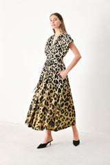WILD MUSE WOVEN MIDI DRESS