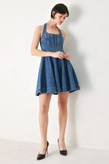 VINTAGE SHAPE DENIM MINI DRESS