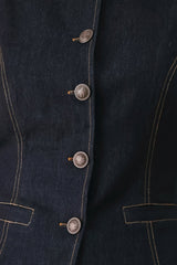 CONTRAST STITCH DENIM VEST