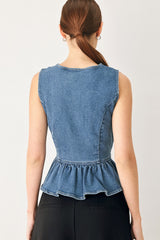 POLISHED DENIM VEST