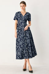 ROSETTE FLORAL WOVEN JACQUARD FULL SKIRT