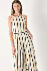 MONACO STRIPE WOVEN JUMPSUIT