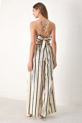 MONACO STRIPE WOVEN JUMPSUIT