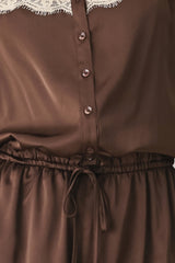 VINTAGE MOCHA WOVEN ROMPER