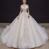 Elegant Off The Shoulder Wedding Gown EDW469