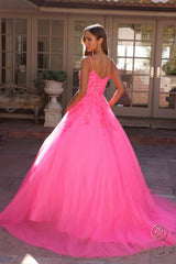 Nox Anabel H1464 Square Neck Poofy A-Line Quinceanera Gown