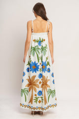 TROPIC ARTE FLOW WOVEN MAXI DRESS