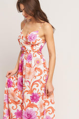 VACAY BLOOM WOVEN MIDI DRESS