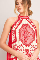 SUNSET MEDALLION WOVEN MINI DRESS