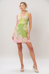 GLOW BLOSSOM WOVEN MINI DRESS
