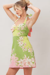 GLOW BLOSSOM WOVEN MINI DRESS