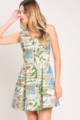 DESERT MOSAIC WOVEN MINI DRESS