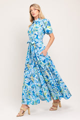 OCEAN GARDEN WOVEN MIDI DRESS