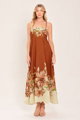 AUTUMN PETAL WOVEN MIDI DRESS