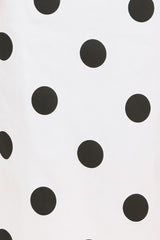 RETRO POLKA DOT WOVEN MIDI PENCIL SKIRT