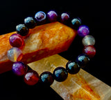 Royal Aura Purple Agate Bracelet – 12mm Reiki-Infused Statement Bracelet (Medium–Large Fit)