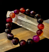 Royal Aura Purple Agate Bracelet – 12mm Reiki-Infused Statement Bracelet (Medium–Large Fit)