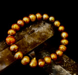 Golden Glow Freshwater Pearl Bracelet – 8–9mm Reiki-Infused Elegance (Medium Fit)