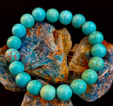 Tranquil Strength Magnesite Turquoise Bracelet – 10mm Matte Reiki-Infused Power Bracelet (Medium–Large Fit)