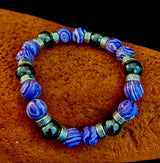 Purple Malachite & Hematite Bracelet – 10mm Handmade Energy Bracelet | Large 8” Wrist | Reiki-Infused