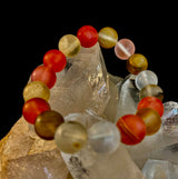 Solar Glow Cherry Quartz Bracelet – 12mm Matte Reiki-Infused Energy Bracelet (Medium Fit)
