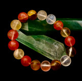 Solar Glow Cherry Quartz Bracelet – 12mm Matte Reiki-Infused Energy Bracelet (Medium Fit)