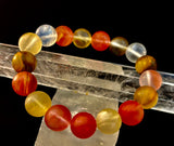 Solar Glow Cherry Quartz Bracelet – 12mm Matte Reiki-Infused Energy Bracelet (Medium Fit)