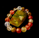 Solar Glow Cherry Quartz Bracelet – 12mm Matte Reiki-Infused Energy Bracelet (Medium Fit)