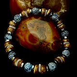 Earthforge Mixed Material Bracelet – Stone, Wood & Metal | Grounding, Strength & Balance | Reiki-Infused Bracelet for Medium to Large Wrists