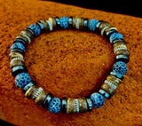 Earthforge Mixed Material Bracelet – Stone, Wood & Metal | Grounding, Strength & Balance | Reiki-Infused Bracelet for Medium to Large Wrists