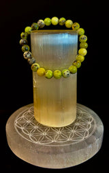 Vital Earth Serpentine Bracelet – 8mm Reiki-Infused Healing & Transformation Gemstone (7.5” Fit)