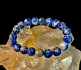 Clarity Stone Sodalite Bracelet – 10mm Matte Reiki-Infused Calm & Communication Power Bracelet (Medium–Large Fit)