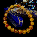 Golden Healer Quartz Bracelet – 8mm Natural Crystal (Small–Medium Wrist) | Energy Healing, Alignment & Manifestation