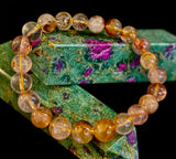 Golden Healer Quartz Bracelet – 8mm Natural Crystal (Small–Medium Wrist) | Energy Healing, Alignment & Manifestation