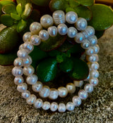 Luminous Grace Freshwater Pearl Bracelet – 6mm & 8mm White Pearl Stretch Bracelet