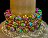 Wicked Glam Disco Ball Prism Bracelet – Mystic Gray Agate (12mm)