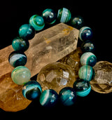 Wicked Fabulous Emerald Tide – Green Banded Agate Bracelet