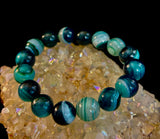Wicked Fabulous Emerald Tide – Green Banded Agate Bracelet
