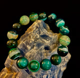 Wicked Fabulous Emerald Tide – Green Banded Agate Bracelet