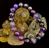 Mystic Purple Banded Agate Faceted Stretch Bracelet